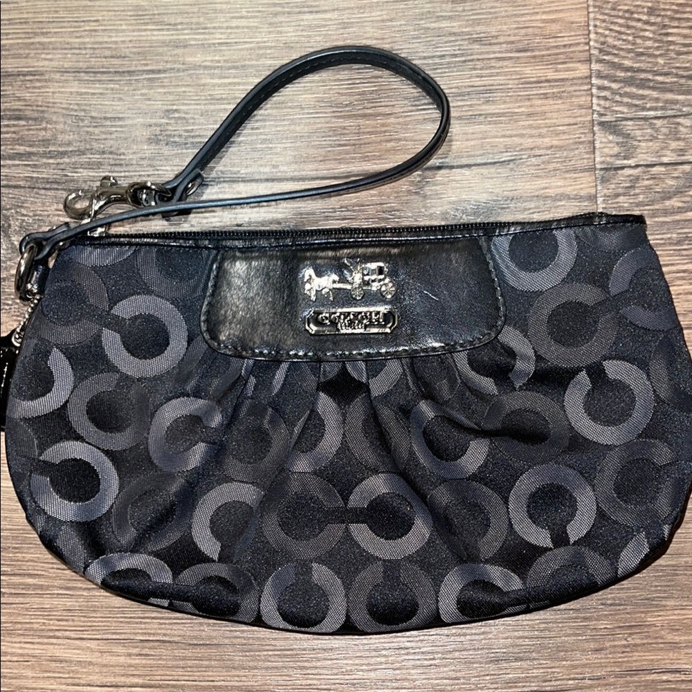 Vintage Coach Black Wristlet Bag